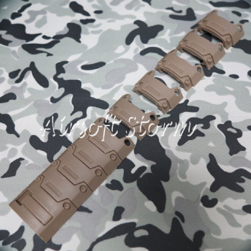 4pcs Set Tactical Gear D-Boys 20mm RIS Sectional Armor Rail Cover Panel Brown - Click Image to Close