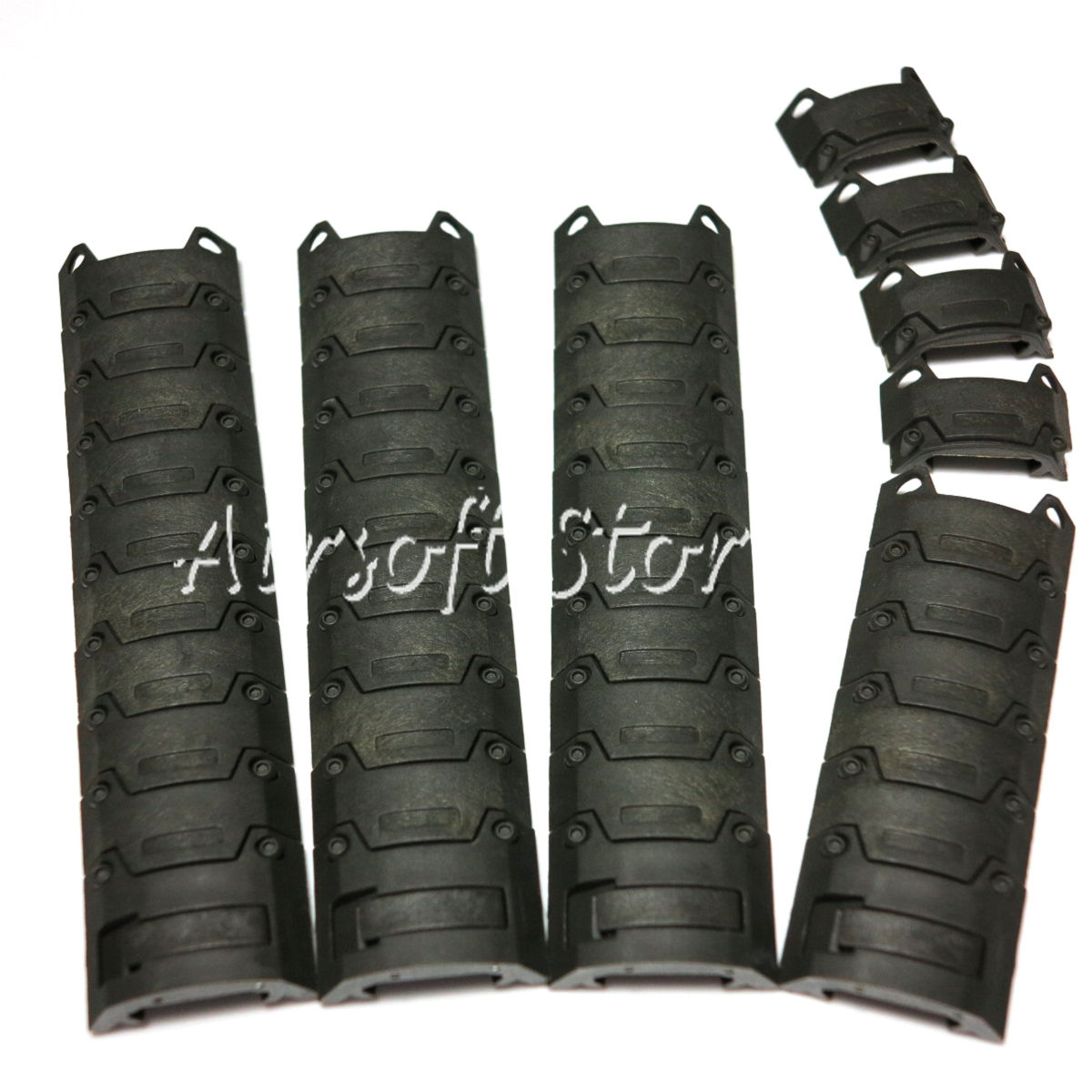 4pcs Airsoft AEG Shooting Gear D-Boys Polymer 20mm RIS Rail Cover Panel Black 