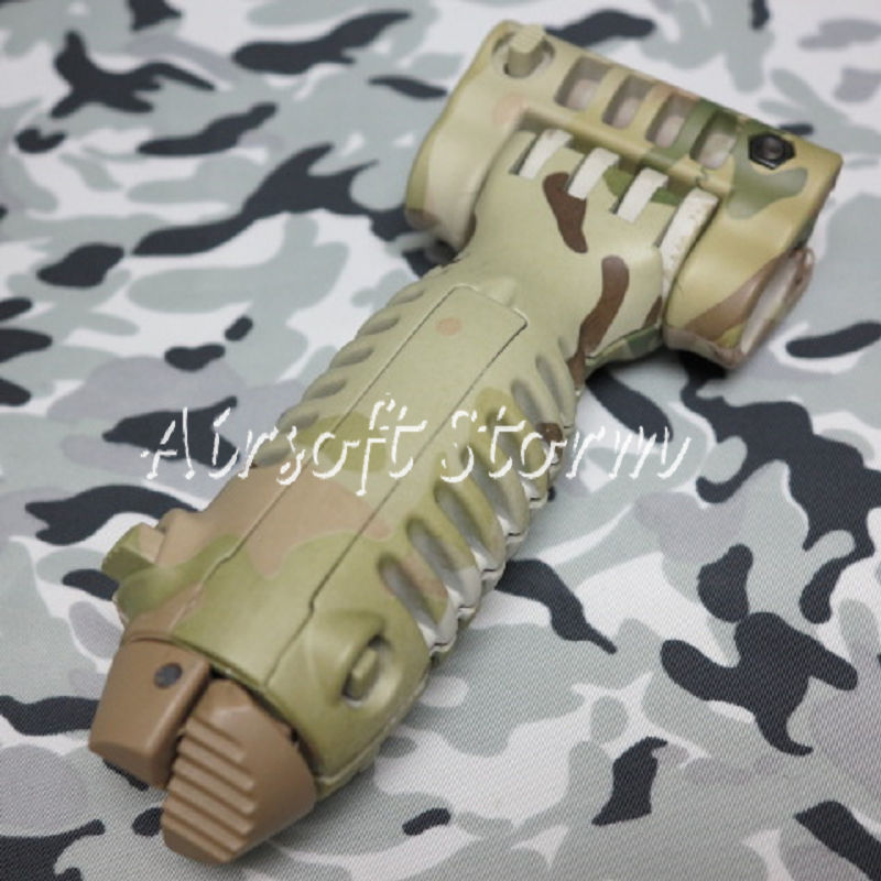 Airsoft Tactical Gear 20mm RIS Spring Total Bipod Foregrip Grip Multi Camo - Click Image to Close