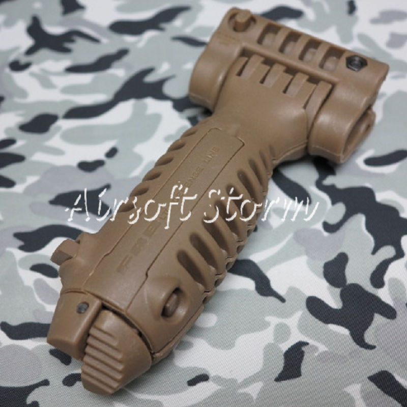Airsoft Tactical Gear 20mm RIS Spring Total Bipod Foregrip Grip Dark Earth Brown - Click Image to Close