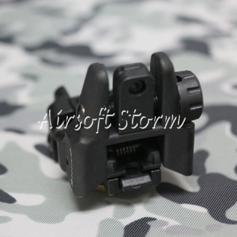 Tactical Gear APS Rhino Auxiliary Flip Up Rear Sight Black - Click Image to Close