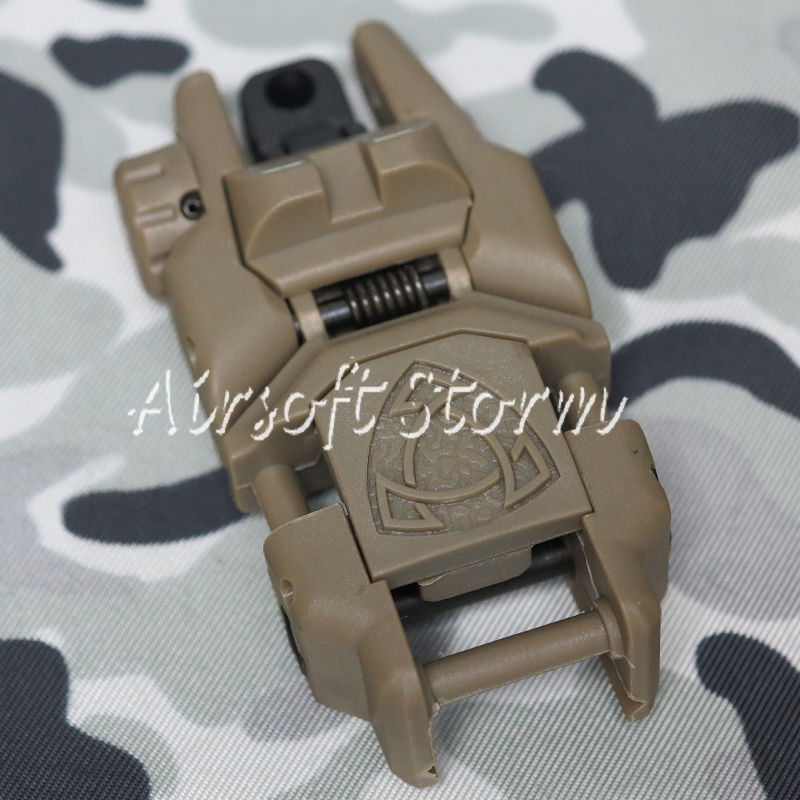 Tactical Gear APS Rhino Auxiliary Flip Up Rear Sight Brown - Click Image to Close