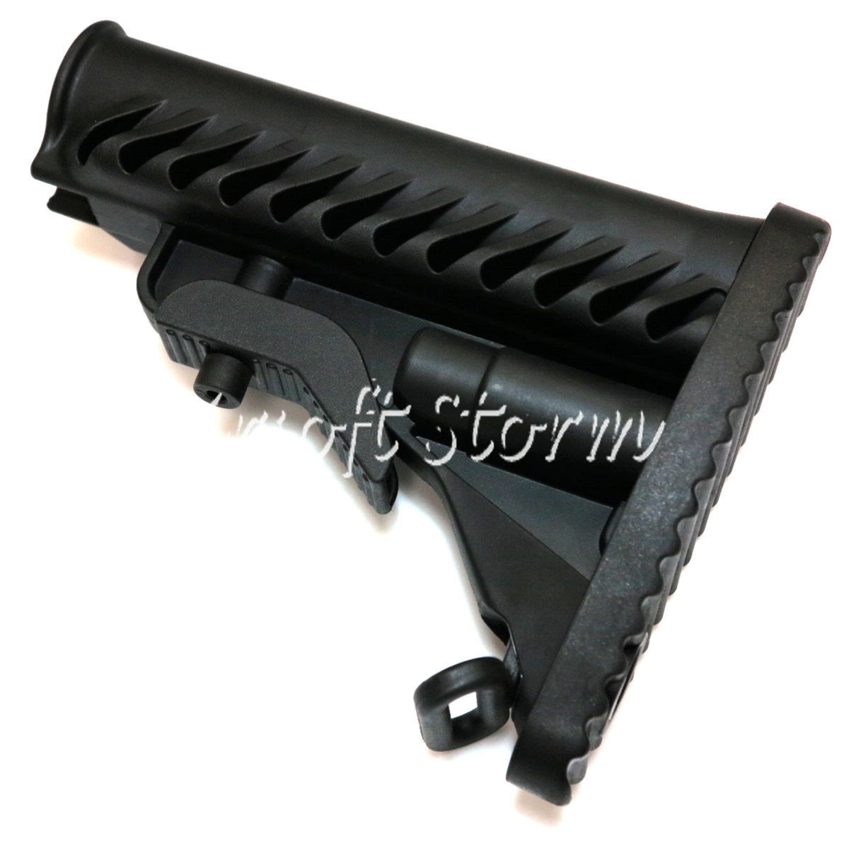 Airsoft Tactical Gear APS Battle Tele Style Stock for M4/M16 AEG Black - Click Image to Close
