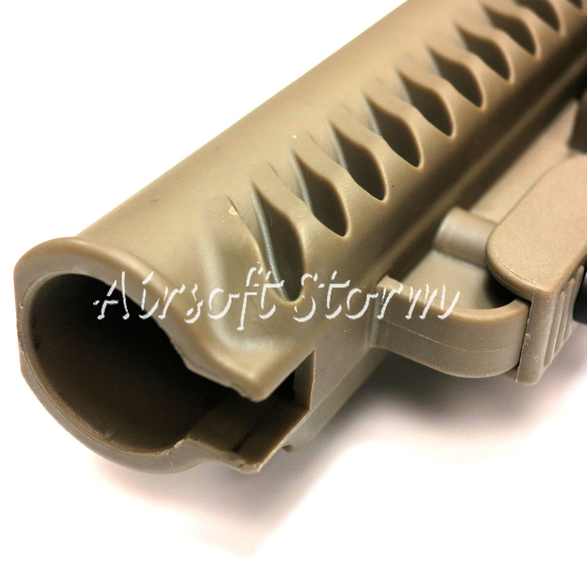 Airsoft Tactical Gear APS Battle Tele Style Stock for M4/M16 AEG Tan - Click Image to Close