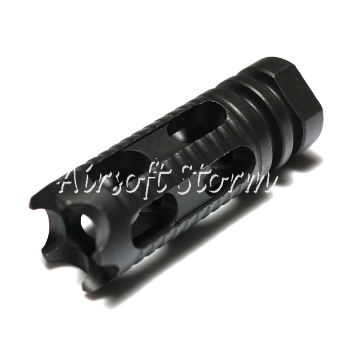 Shooting Gear Army Force Phoenix Type Steel Flash Hider 14mm CCW Black - Click Image to Close