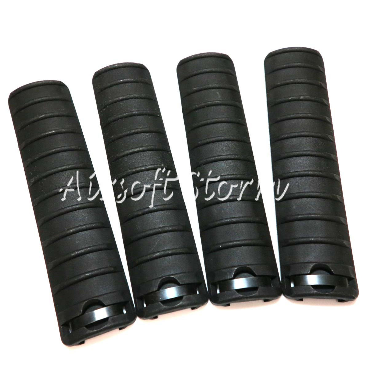 Shooting Tactical Gear 4pcs Set Energy Knight's Type RIS RAS Rail Cover Panel Black - Click Image to Close