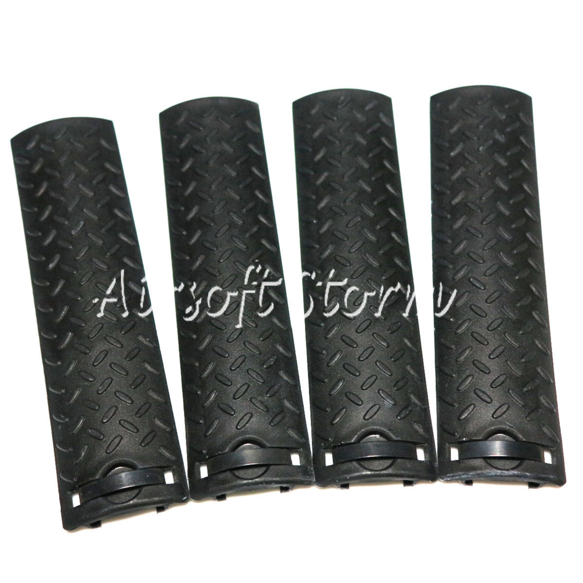 Shooting Tactical Gear 4pcs Set Energy Skidproof Texture Type Rail Cover Panel Black
