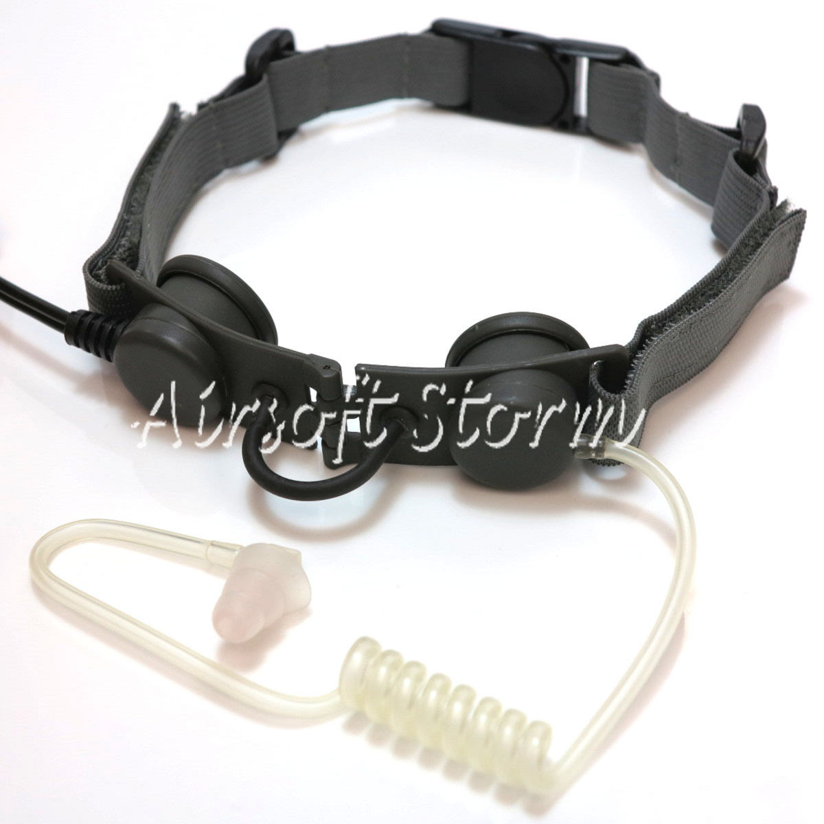Airsoft Gear SWAT Z Tactical Throat Mic Headset ACU Foliage Green - Click Image to Close