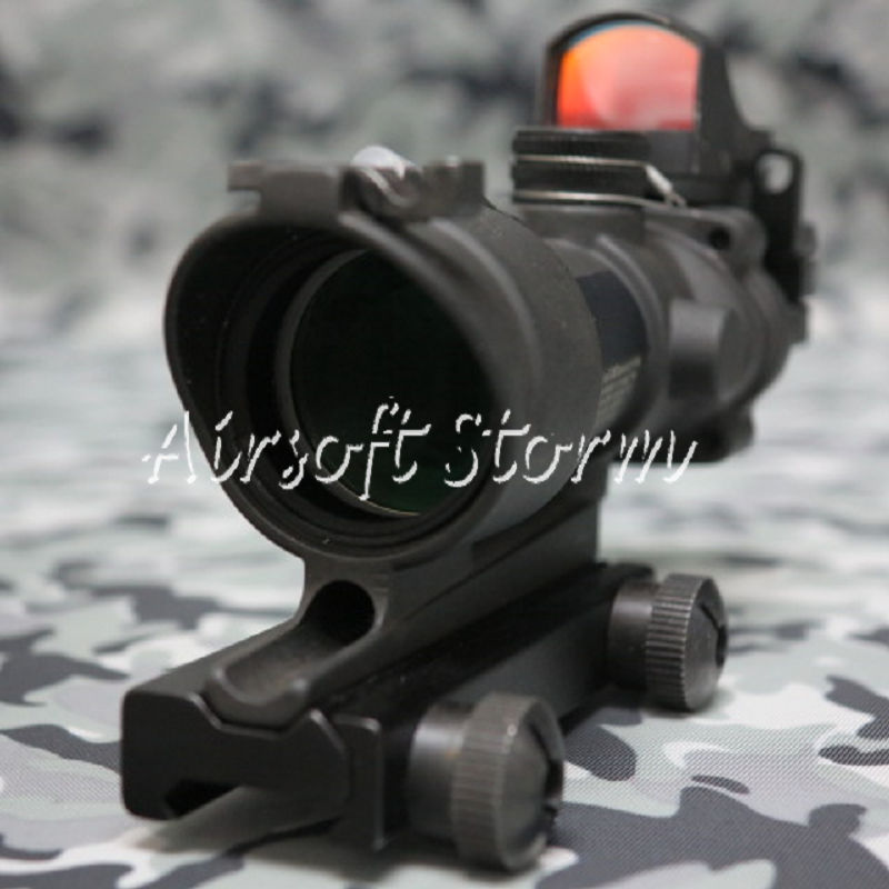 SWAT Gear Tactical 4x32 Cross Sight Scope with OP Type Red Dot Sight Black - Click Image to Close