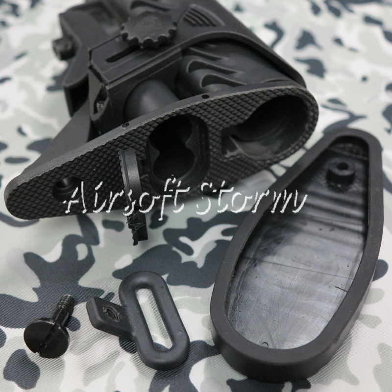 Airsoft Tactical Gear APS M4A64 Shark Style M4 Stock with Cheek Piece Set Black - Click Image to Close
