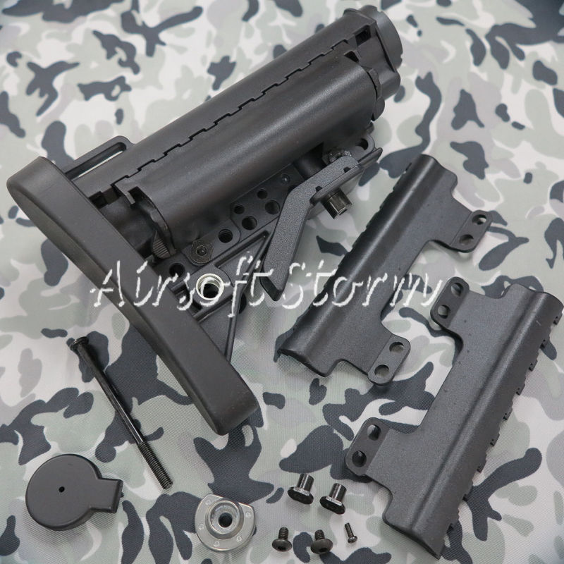 Airsoft Tactical Gear D-Boys MOD Crane Stock for Airsoft AEG M4 / M16 Black - Click Image to Close
