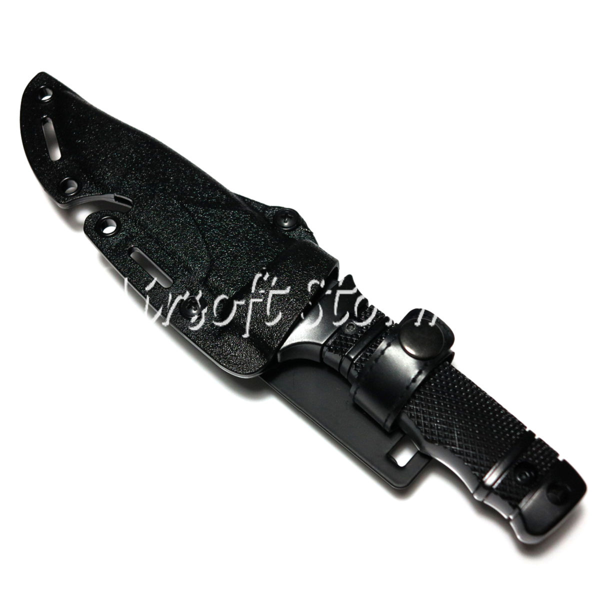 Airsoft Wargame CYMA Dummy Plastic M37 Seal Pup Knife with Sheath Black (HY-016) - Click Image to Close