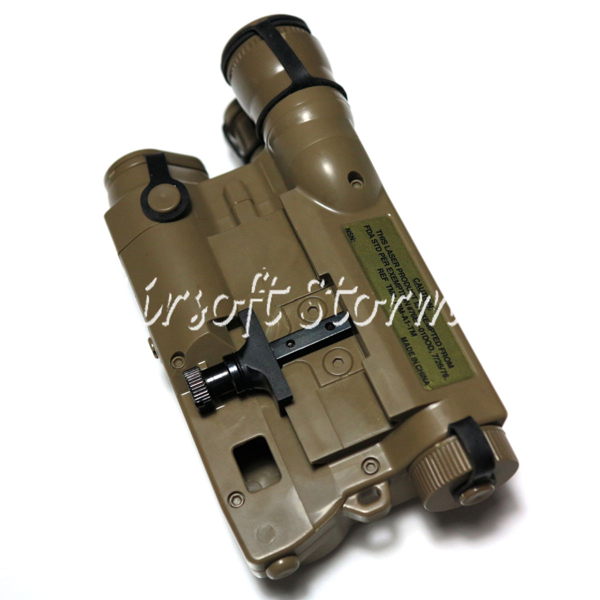 Airsoft AEG Gear Army Force AN/PEQ-16 Style Battery Case Box Dark Earth w/RIS Mount