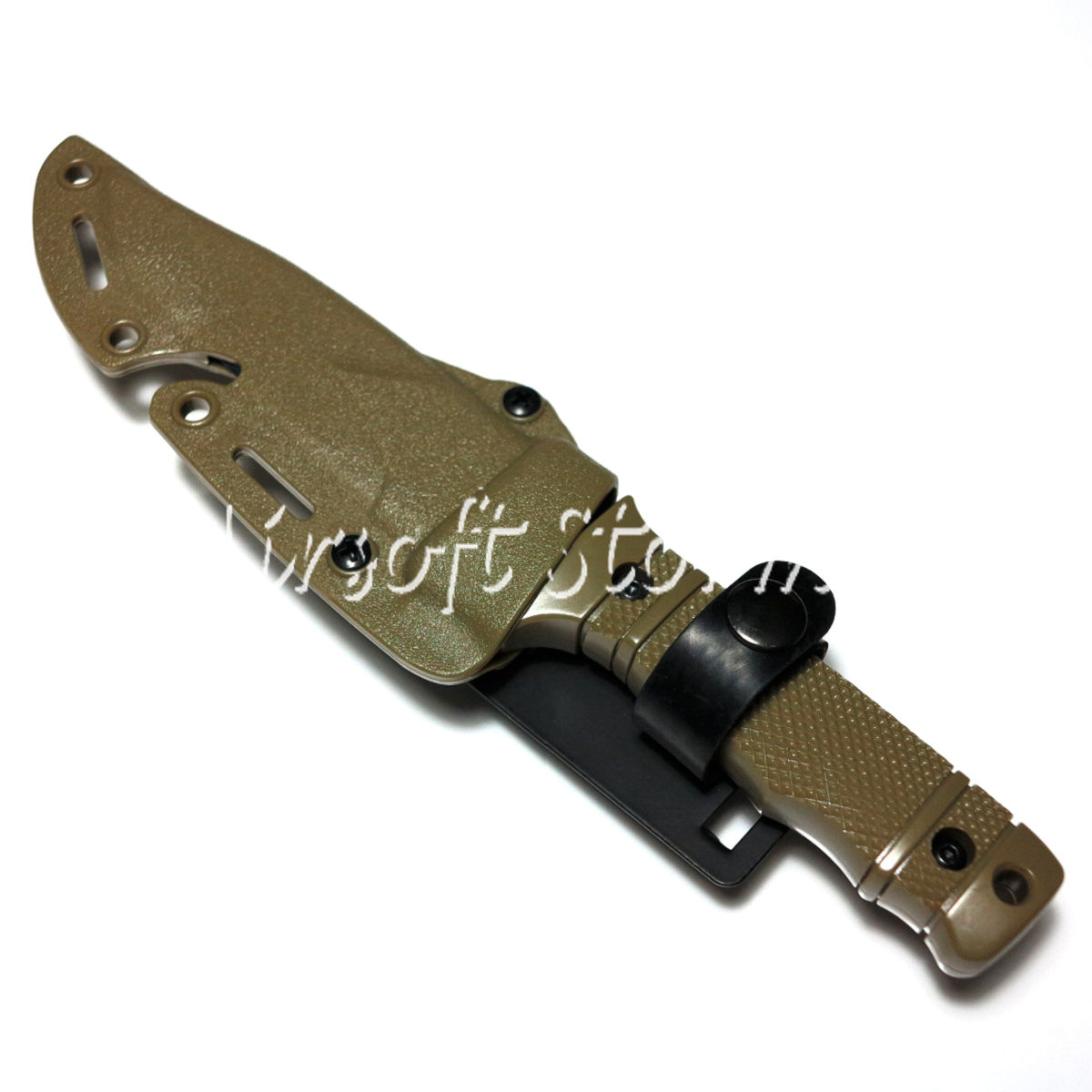 Airsoft Wargame Combat Gear CYMA Dummy Plastic M37 Seal Pup Knife with Sheath Tan (HY-016) - Click Image to Close