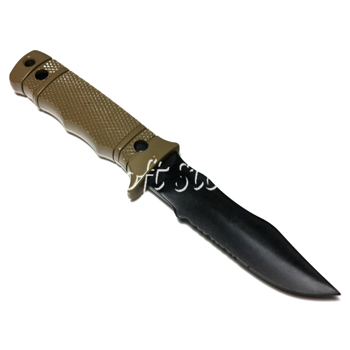 Airsoft Wargame Combat Gear CYMA Dummy Plastic M37 Seal Pup Knife with Sheath Tan (HY-016) - Click Image to Close