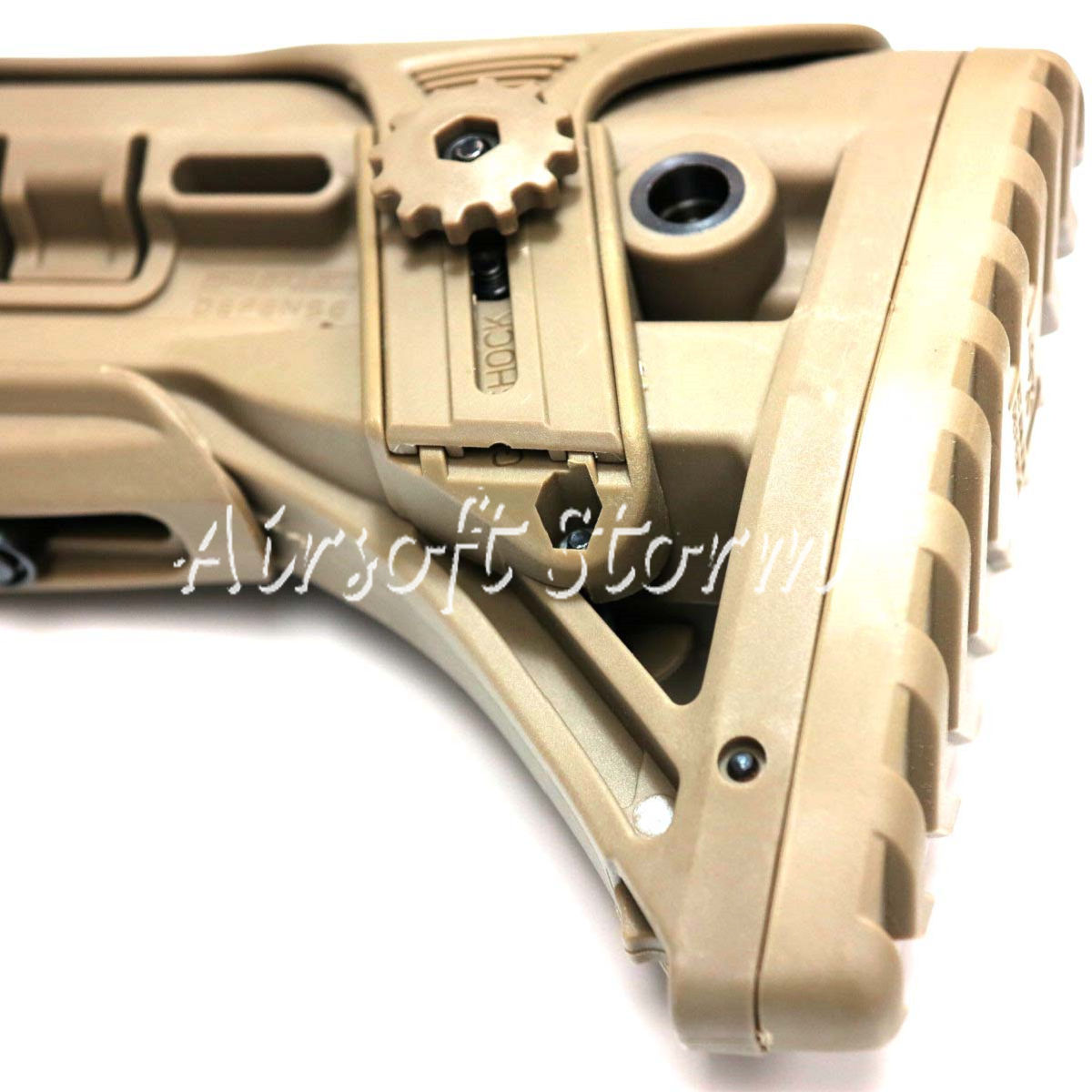 Airsoft Tactical Gear GL-Shock Style Recoil-Reducing M4/AR-15 Stock with Riser Dark Earth