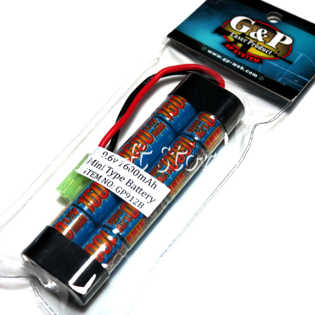 G&P 9.6V 1600mAh Ni-MH Mini Type Battery GP912B