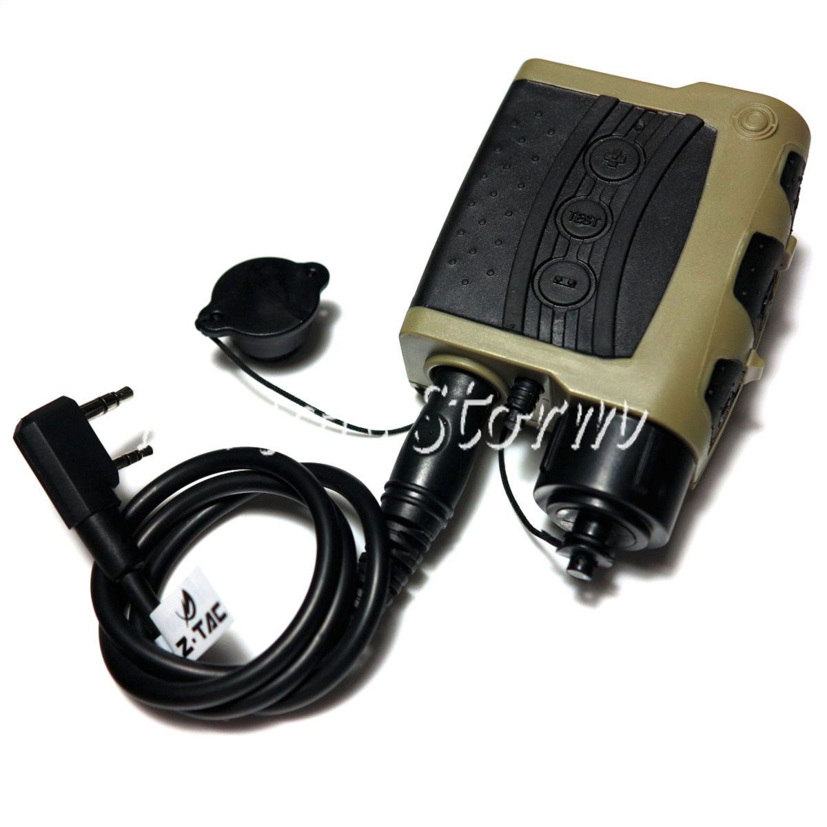 Airsoft SWAT Communications Gear Z Tactical ZQUIET PRO PTT & Wire for Kenwood 2-pin Radio