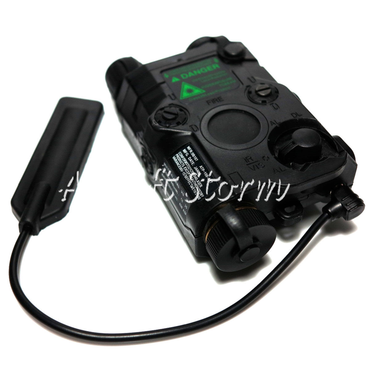 Tactical Gear FMA AN/PEQ-15 Green Dot Laser & LED Flashlight Black - Click Image to Close