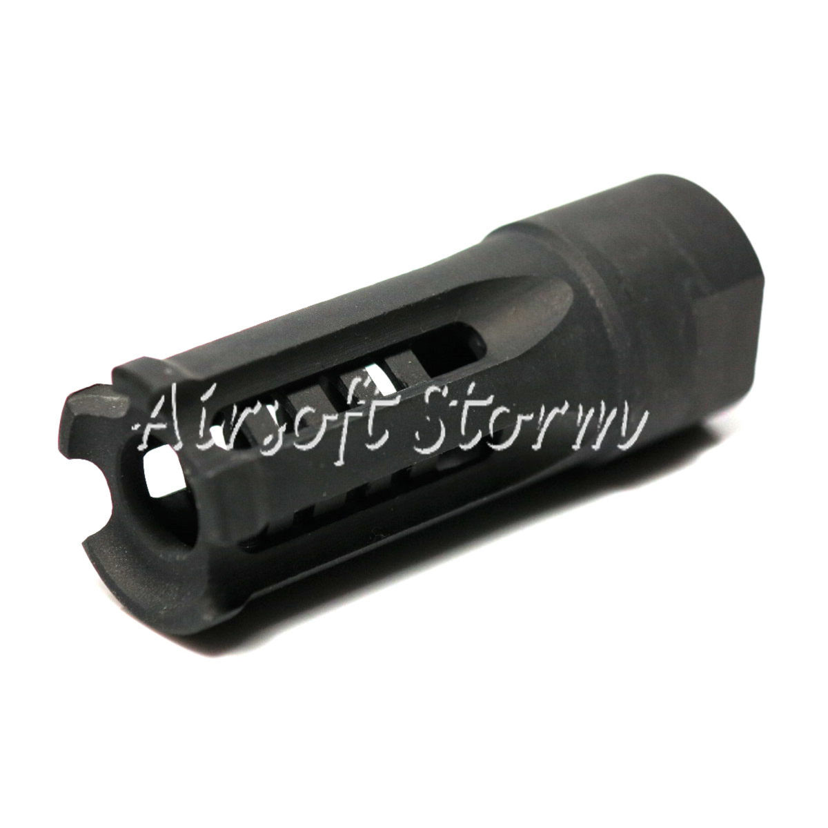 Shooting Gear Army Force POF Type Steel Flash Hider 14mm CCW Black - Click Image to Close