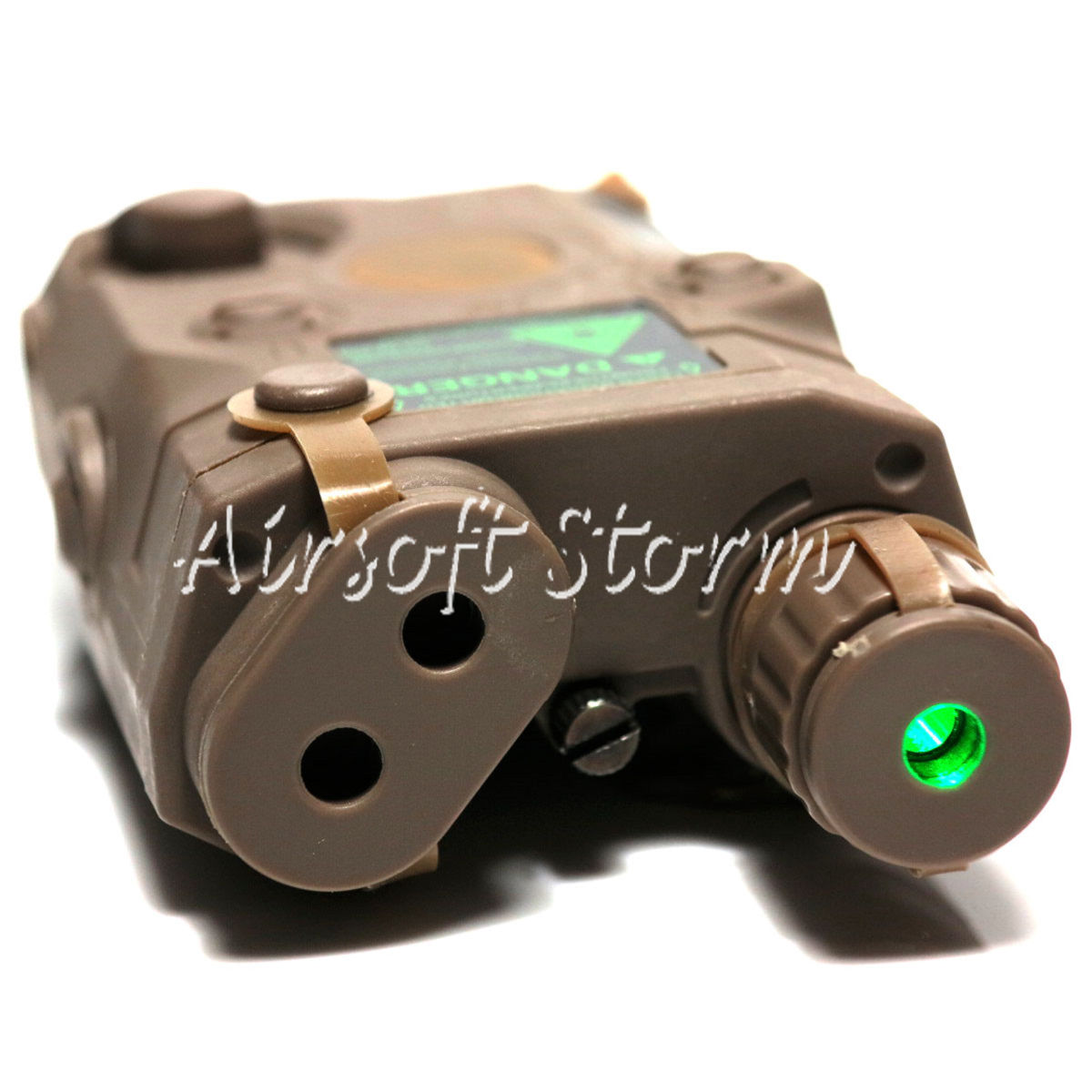 Tactical Gear FMA AN/PEQ 15 Style Box Dark Earth with Green Laser - Click Image to Close