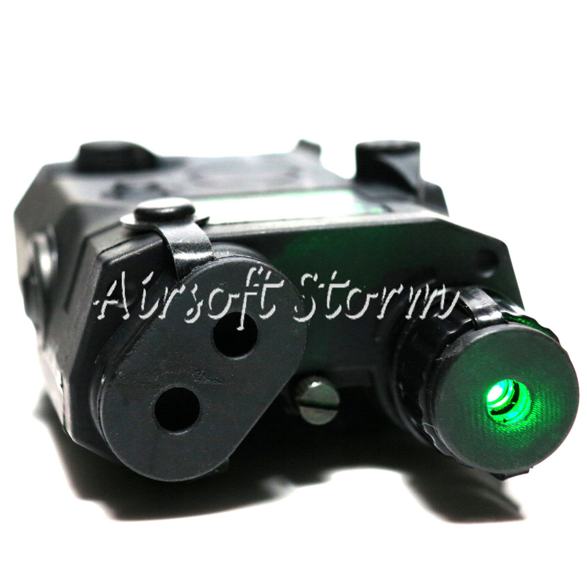Airsoft Tactical Gear FMA AN/PEQ 15 LA Style Box Black with Green Laser - Click Image to Close