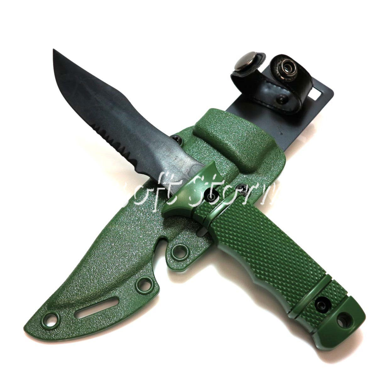 Airsoft Wargame CYMA Dummy Plastic M37 Seal Pup Knife with Sheath Olive Drab OD (HY-016)
