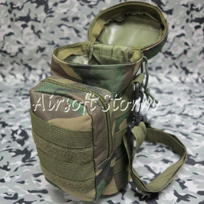Airsoft SWAT Tactical Molle Water Bottle Utility Medic Pouch Woodland Camo - Click Image to Close