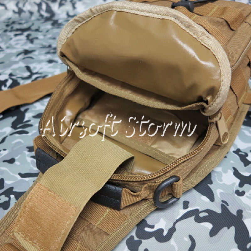 Airsoft Tactical Gear Utility Shoulder Sling Bag Size S Coyote Brown - Click Image to Close