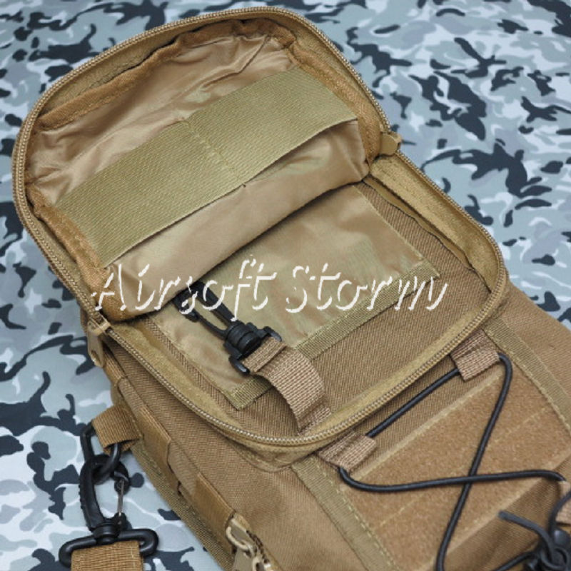 Airsoft Tactical Gear Utility Shoulder Sling Bag Size S Coyote Brown - Click Image to Close