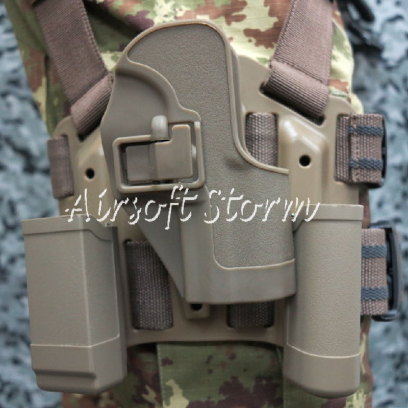 CQC SERPA Tactical H&K USP Compact RH Drop Leg Holster with Magazine & Light Case Brown
