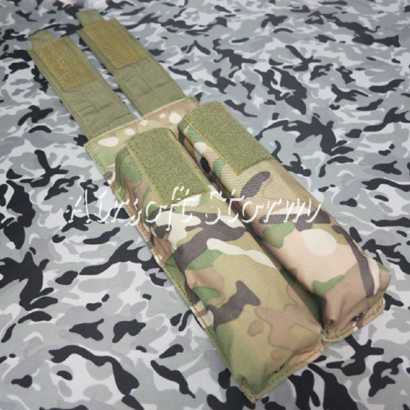 Airsoft Tactical Gear Molle Assault Double P90/UMP Magazine Pouch Multi Camo - Click Image to Close