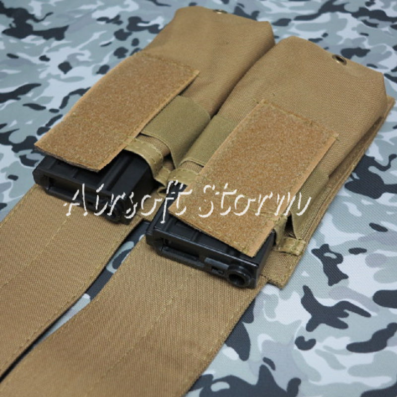 Airsoft SWAT Tactical Molle Assault Combat Double Magazine Pouch Coyote Brown