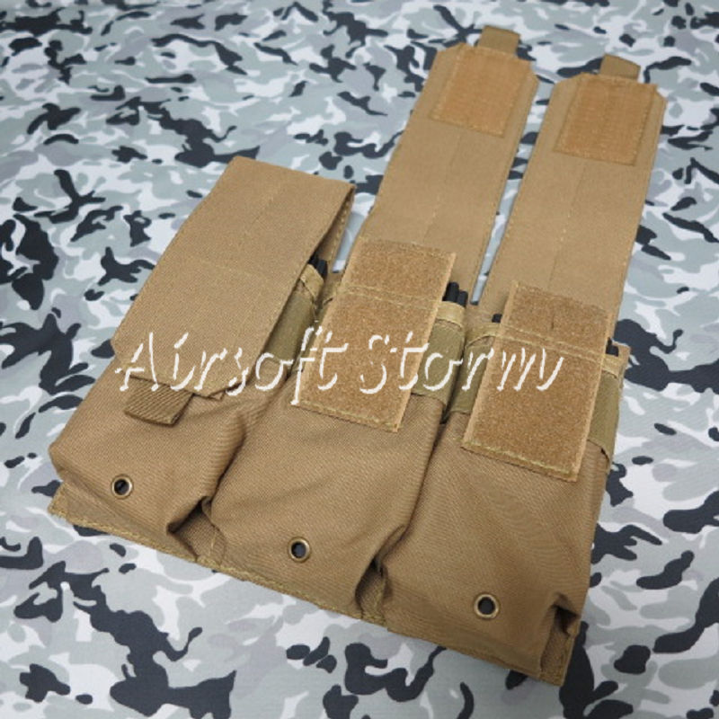 Airsoft SWAT Tactical Molle Assault Combat Triple Magazine Pouch Coyote Brown - Click Image to Close