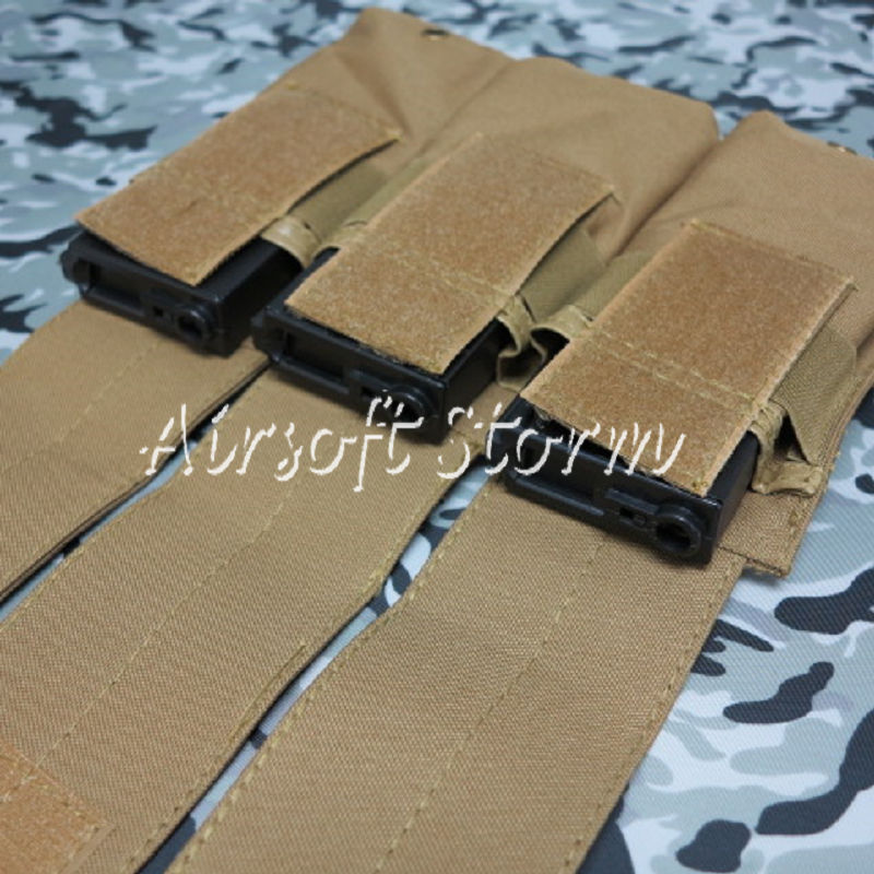 Airsoft SWAT Tactical Molle Assault Combat Triple Magazine Pouch Coyote Brown
