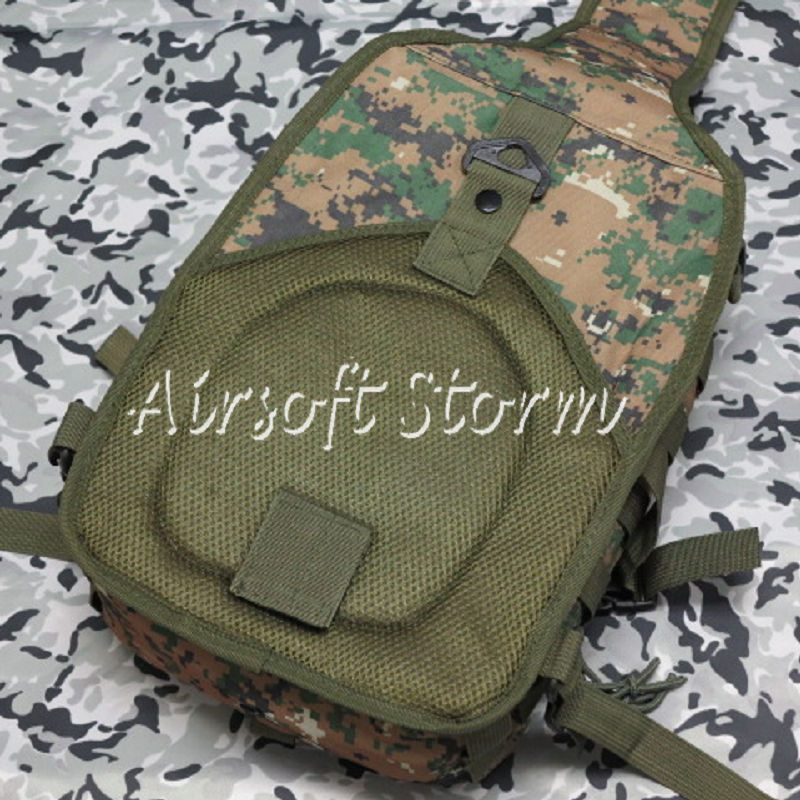 Airsoft Tactical Gear Utility Shoulder Sling Bag Backpack Size L Woodland Digital Camo - Click Image to Close