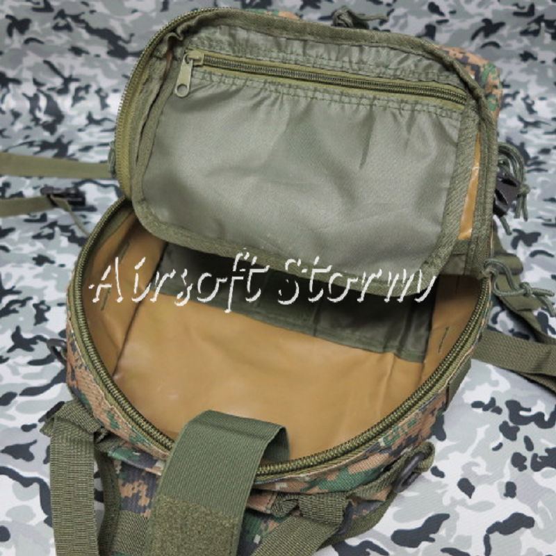 Airsoft Tactical Gear Utility Shoulder Sling Bag Backpack Size L Woodland Digital Camo - Click Image to Close