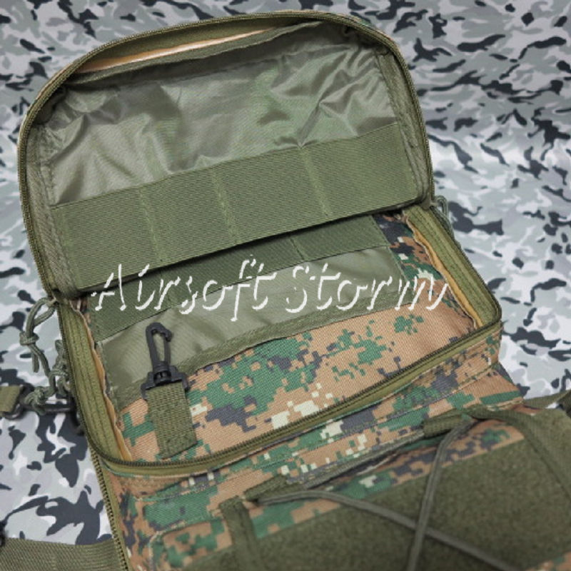Airsoft Tactical Gear Utility Shoulder Sling Bag Backpack Size L Woodland Digital Camo