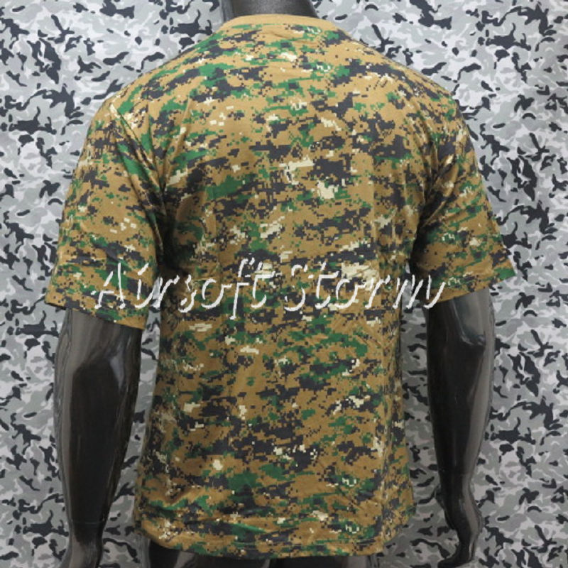 Airsoft Gear Camouflage Short Sleeve T-Shirt Woodland Digital Camo - Click Image to Close