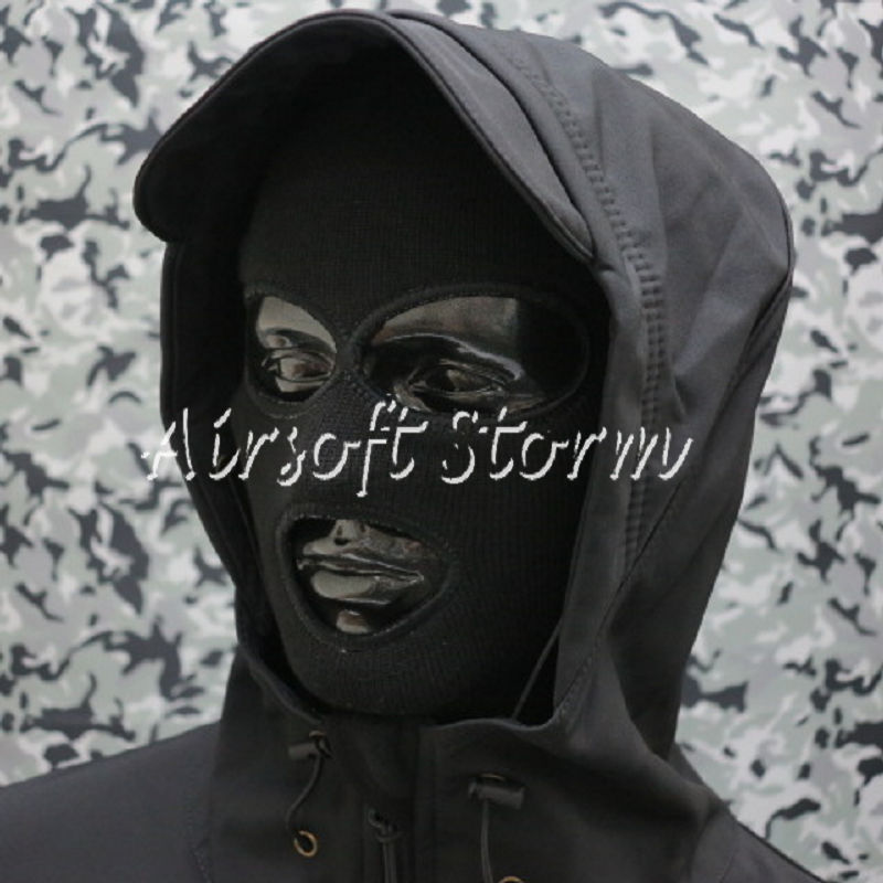 Stealth Hoodie Shark Skin Soft Shell Windproof & Waterproof Jacket Black - Click Image to Close
