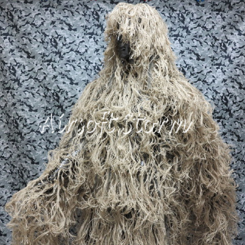 Airsoft Paintball Tactical Gear Hunting Ghillie Suit Mossy Desert Tan - Click Image to Close