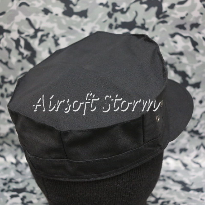 Airsoft SWAT Gear MIL-SPEC Marine Cadet Patrol Cap Hat Black - Click Image to Close