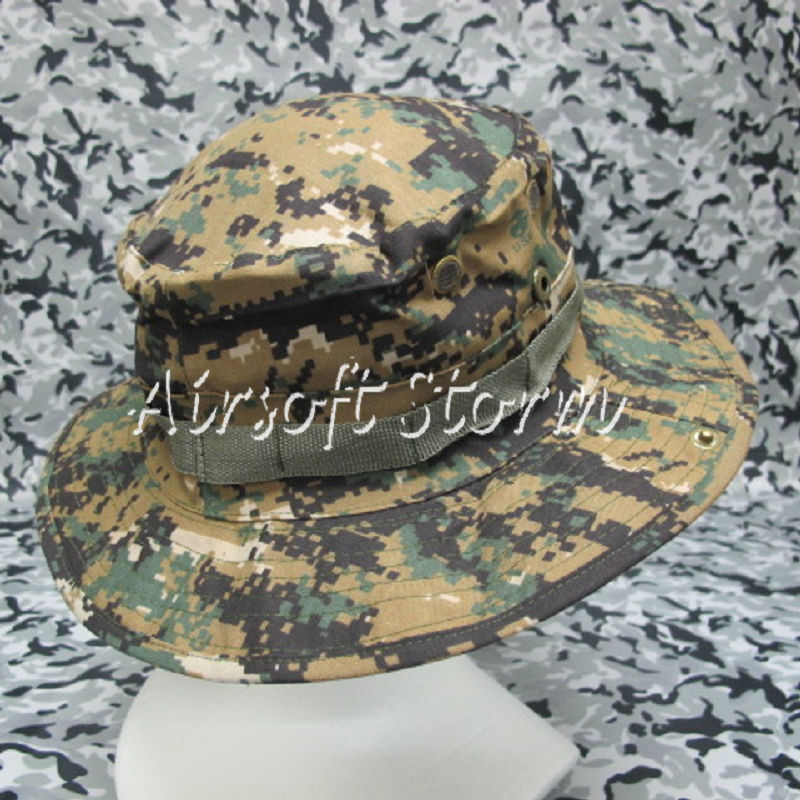 MIL-SPEC Marine Boonie Hat Cap Woodland Digital Camo - Click Image to Close