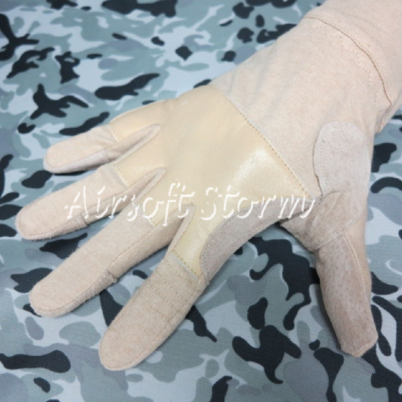 Airsoft SWAT Tactical Gear Mid Arm Full Finger Tactical Flight Gloves Desert Tan