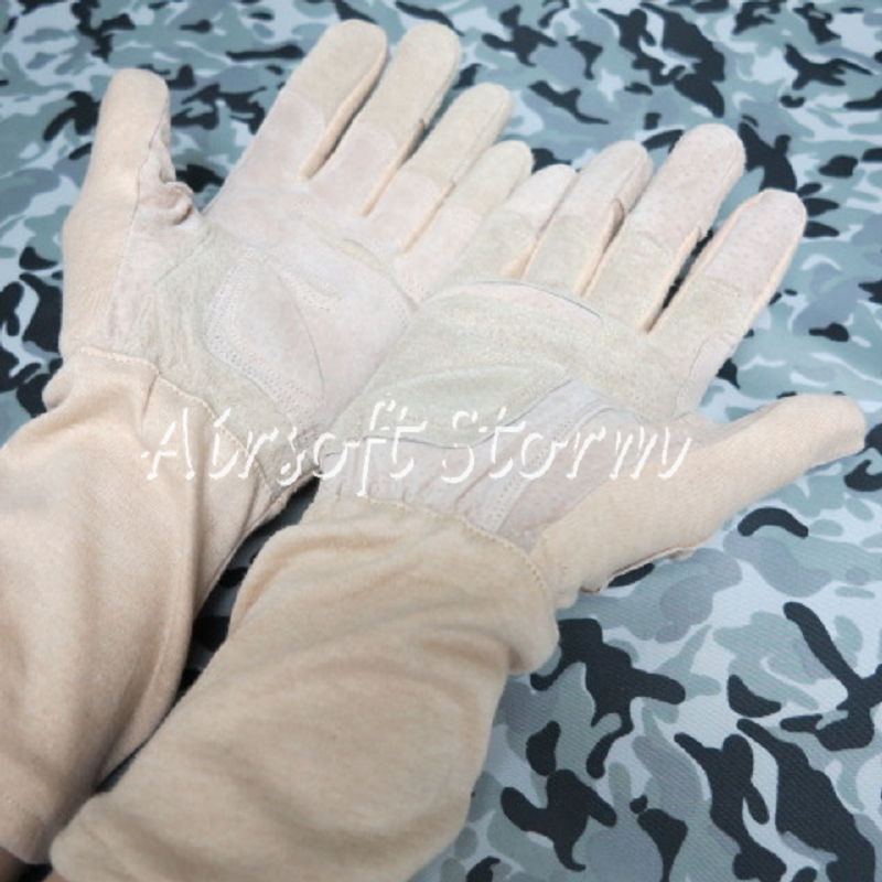 Airsoft SWAT Tactical Gear Mid Arm Full Finger Tactical Flight Gloves Desert Tan