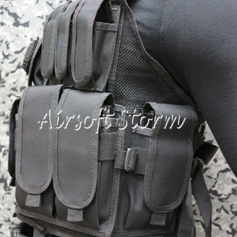 Deluxe Airsoft SWAT Tactical Gear Combat Mesh Vest Black - Click Image to Close