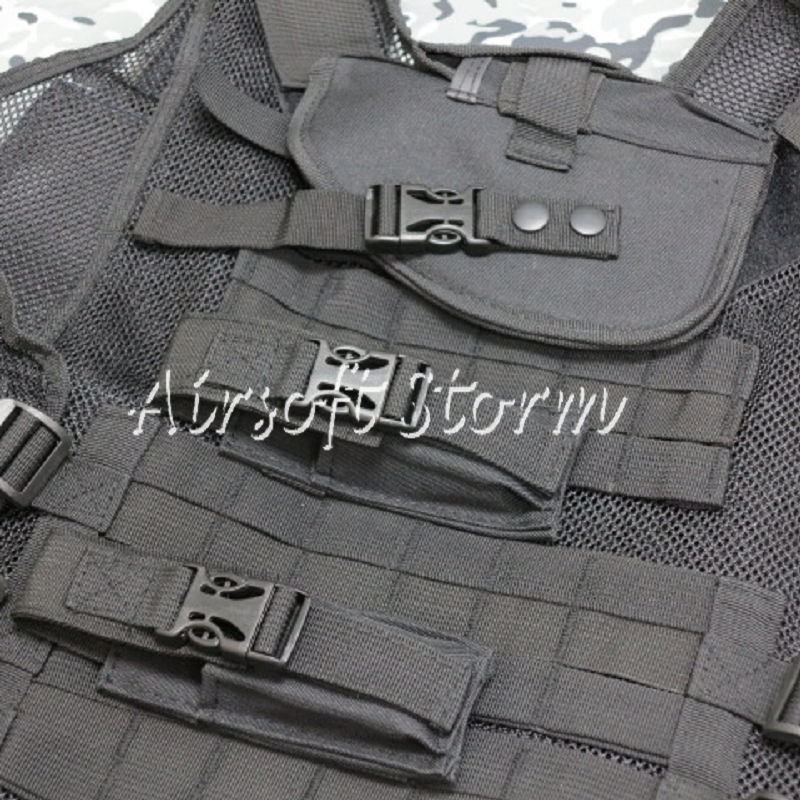 Deluxe Airsoft SWAT Tactical Gear Combat Mesh Vest Black
