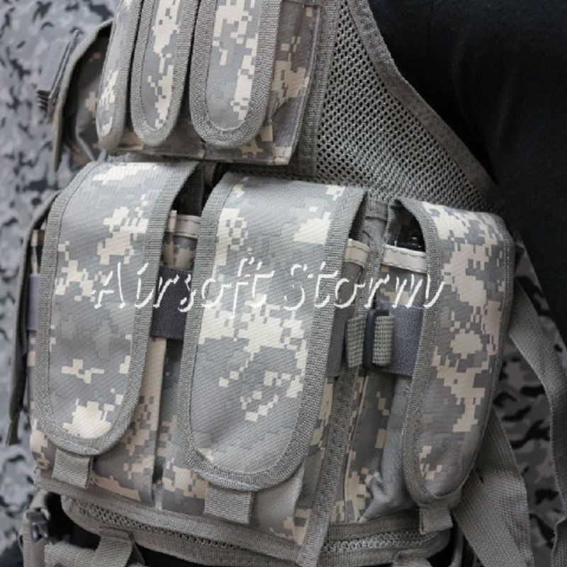 Deluxe Airsoft SWAT Tactical Gear Combat Mesh Vest ACU Digital Camo