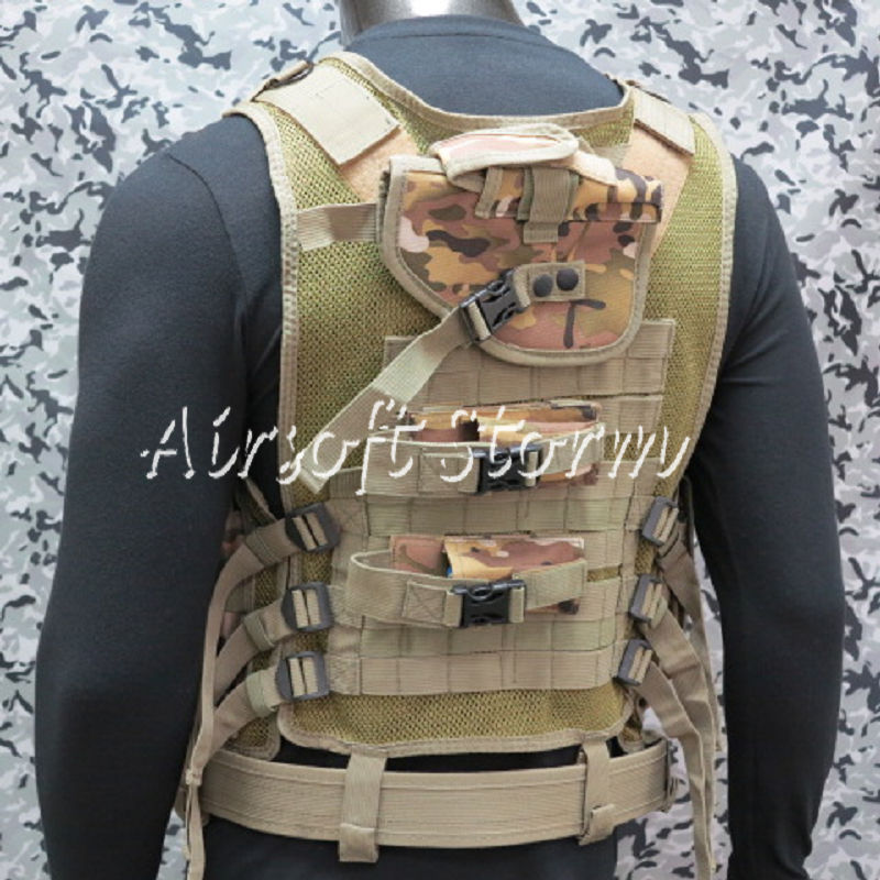 Deluxe Airsoft SWAT Tactical Gear Combat Mesh Vest Multi Camo - Click Image to Close