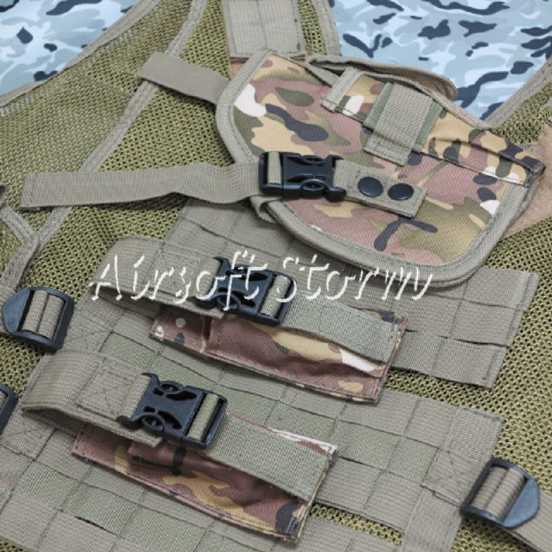 Deluxe Airsoft SWAT Tactical Gear Combat Mesh Vest Multi Camo - Click Image to Close